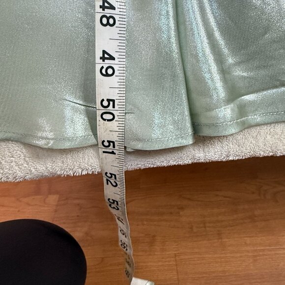 Free People Size M NWT Sunset Shimer Satin Midi Slipdress Green $108 Fairycore - Picture 10 of 11